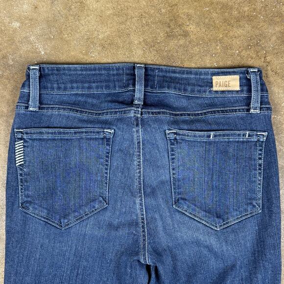 Paige Verdugo Ankle Jeans Women’s Size 27 Dark Wash Raw Hem Denim‎ Skinny - Picture 5 of 15